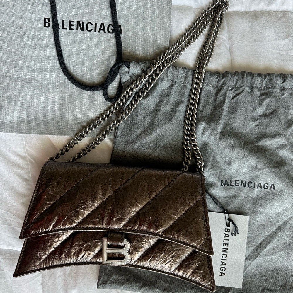 Balenciaga Metallic Brown Quilted Women's Bag